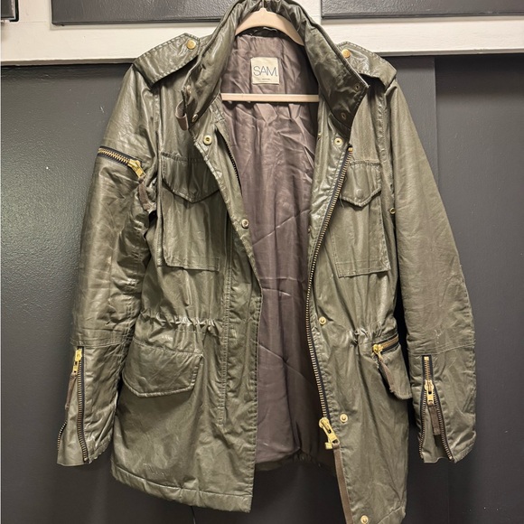 SAM. NYC fox and rabbit fur lined coat hooded parka with removable Vest M - Picture 14 of 15